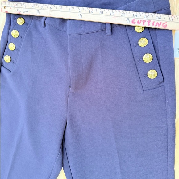 Gap Women’s Navy Sailor Pants Size 14 NWT Gold Button High Rise Flare Trousers - Picture 5 of 13